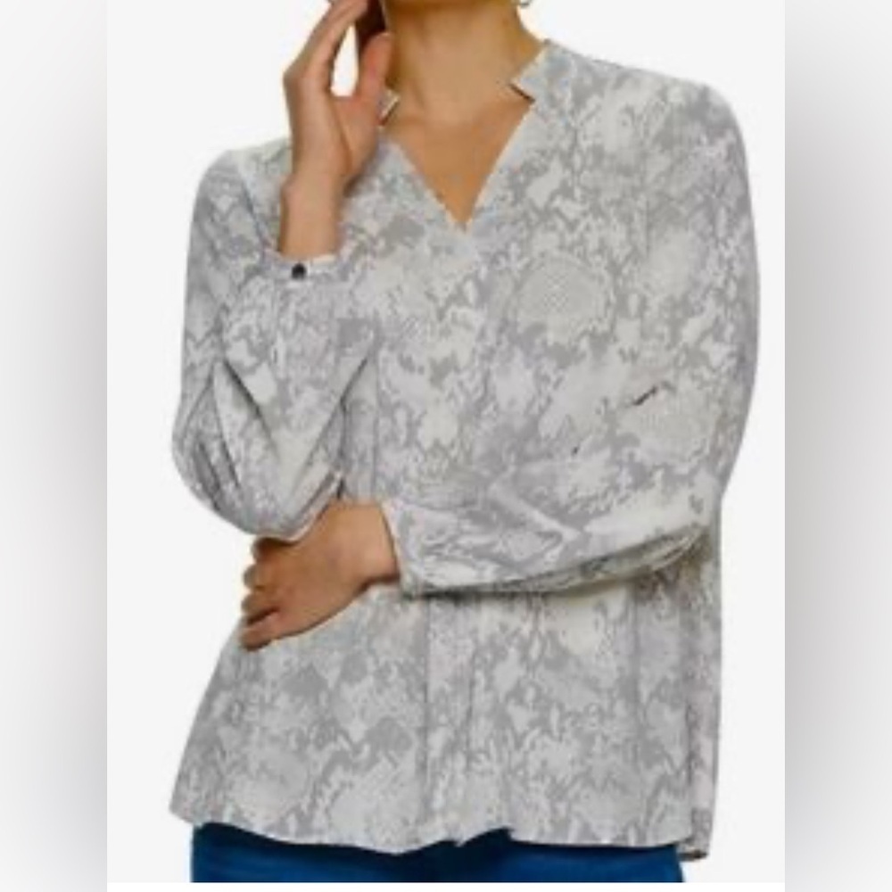 JLO Snake Print Pop Over Blouse Size S